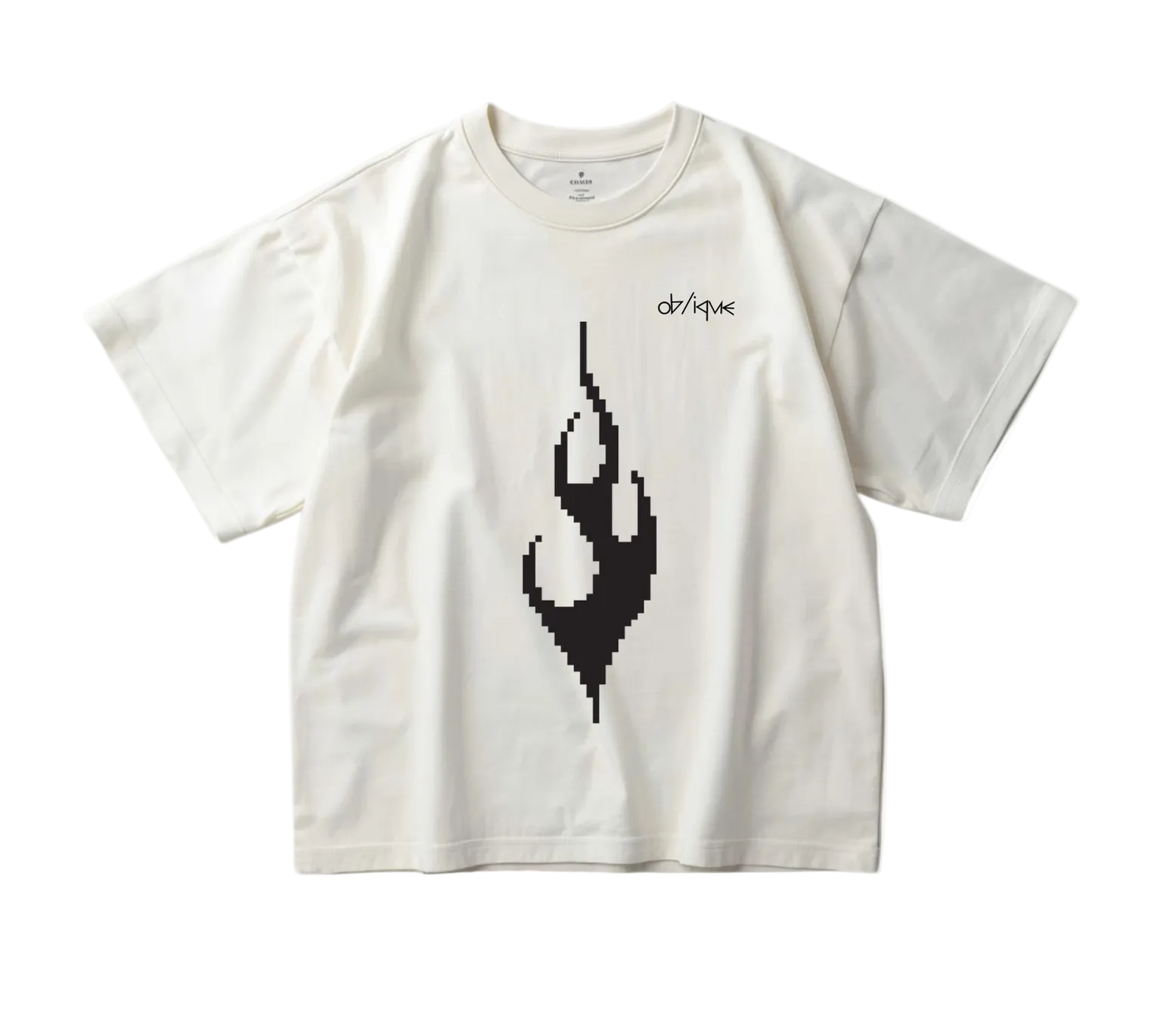 OBLIQUE – “Time Is Running Out” Pixel Flame Tee