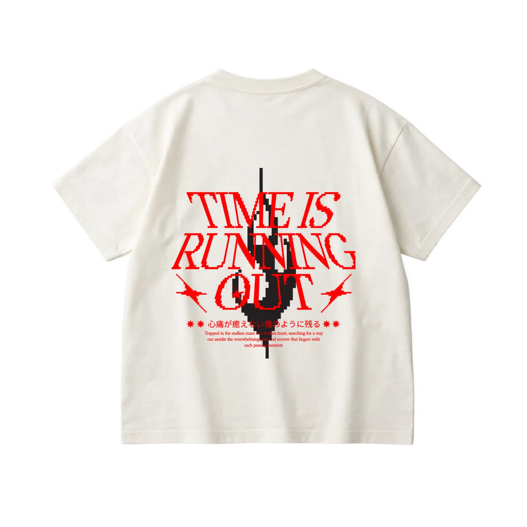 OBLIQUE – “Time Is Running Out” Pixel Flame Tee